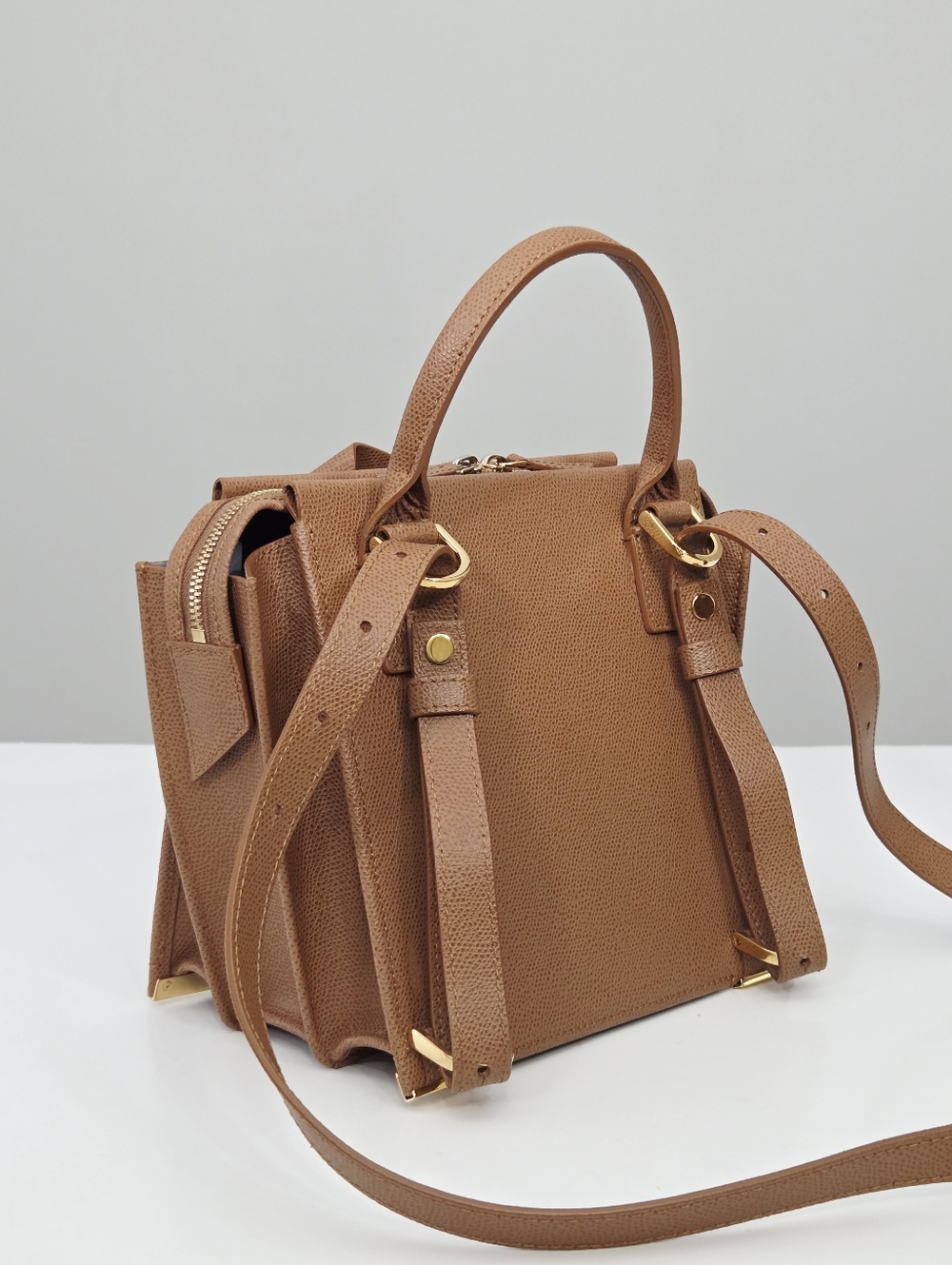 SENREVE ARMONICA CONVERTIBLE BAG - CHESTNUT PEBBLED LEATHER - Picture 4 of 11